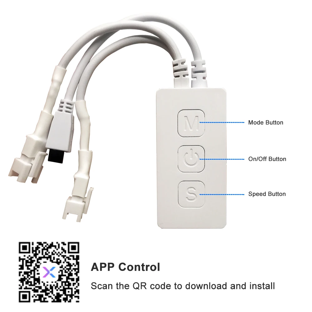 SP611E WS2812B WS2811 Bluetooth Music LED Strip Controller 38 Keys IR Remote APP Control For Addressable LED Lighting DC5V-24V