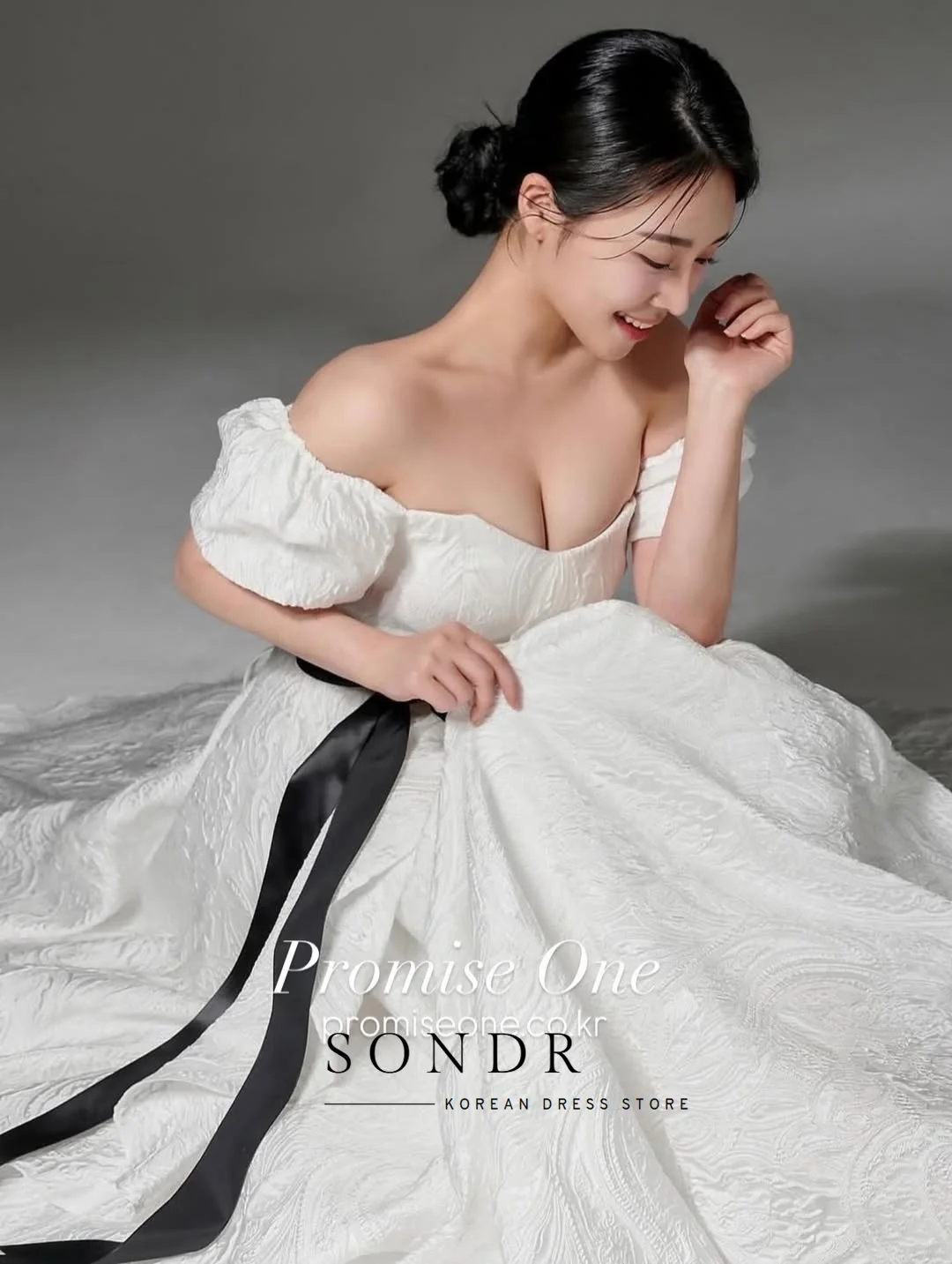 Sondr – robe de mariée coréenne personnalisée, épaules dénudées, manches bouffantes, robe de soirée de mariée, ligne A, robe de séance Photo