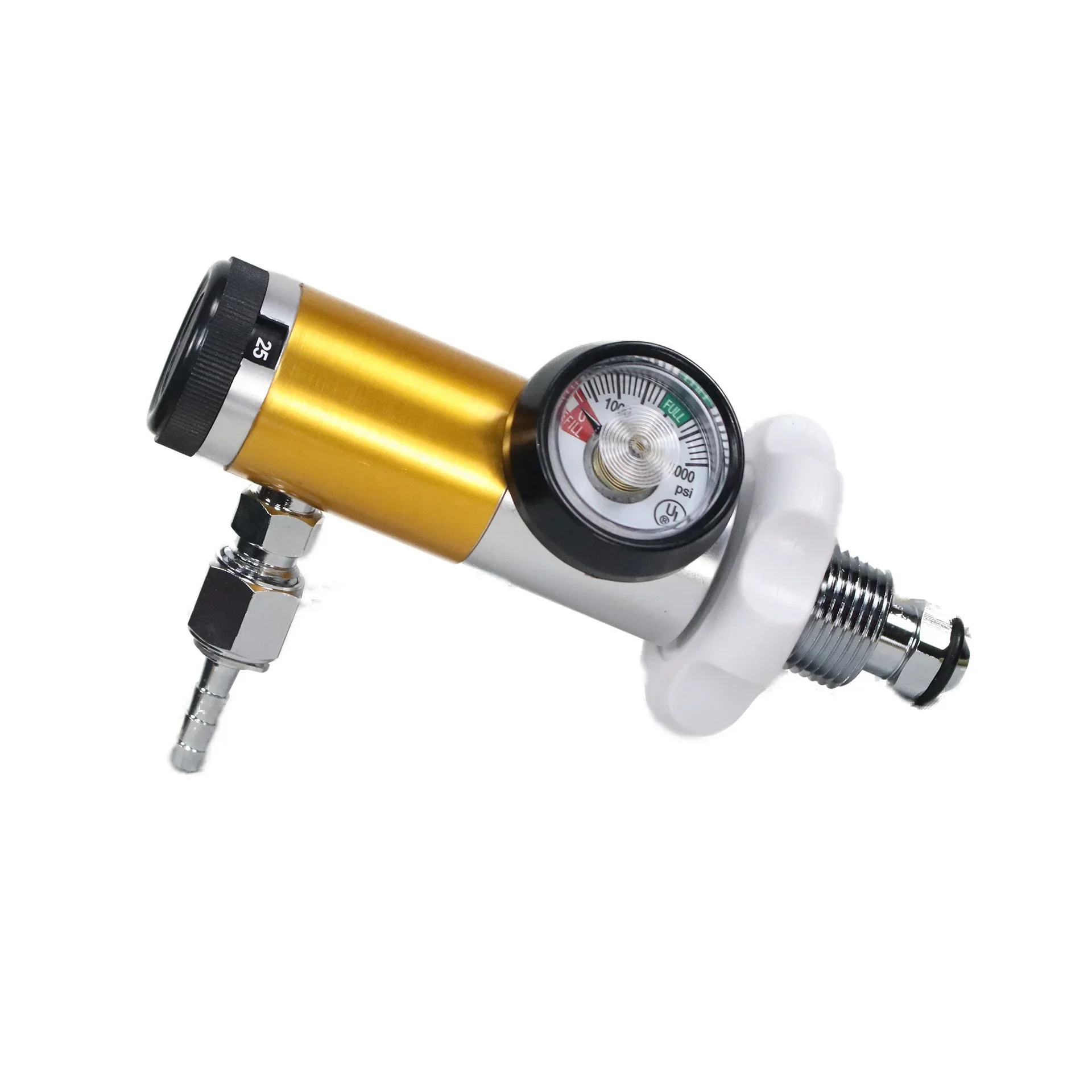 Click style handwheel  N2 gas regulator with CGA580 input 0-25L Nitrogen cylinder