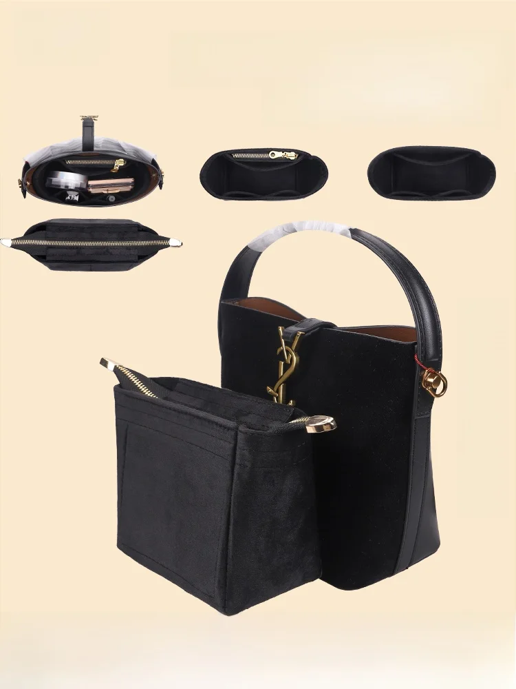 ييف سان لوران LE37 حقيبة دلو حقيبة داخلية جلدية مخملية منظم تخزين مقاوم للماء حقيبة مستحضرات التجميل النسائية وسادة داخلية #2