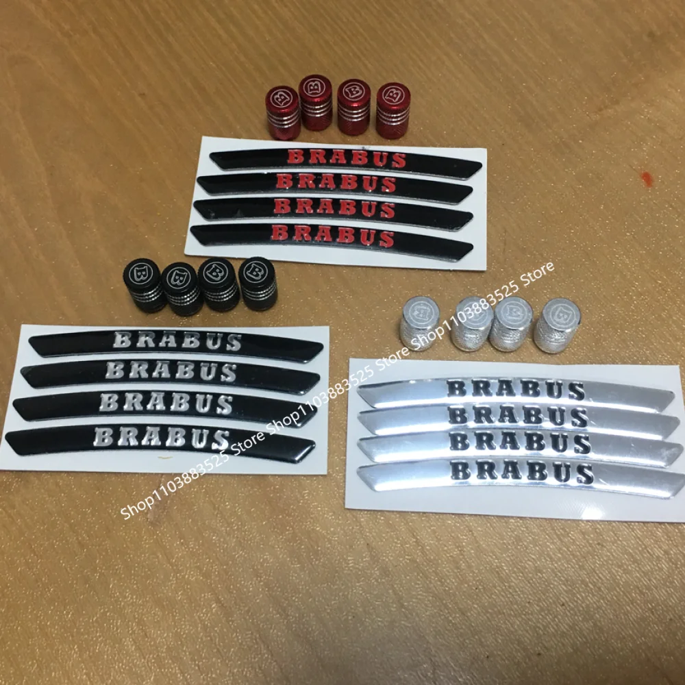 

4pcs Car Wheel Tire Valve Caps and stickers for BRABUS G GLE W213 W177 W246 W220 W205 GLA GLC CLA W204 W124 W201 W202 W212