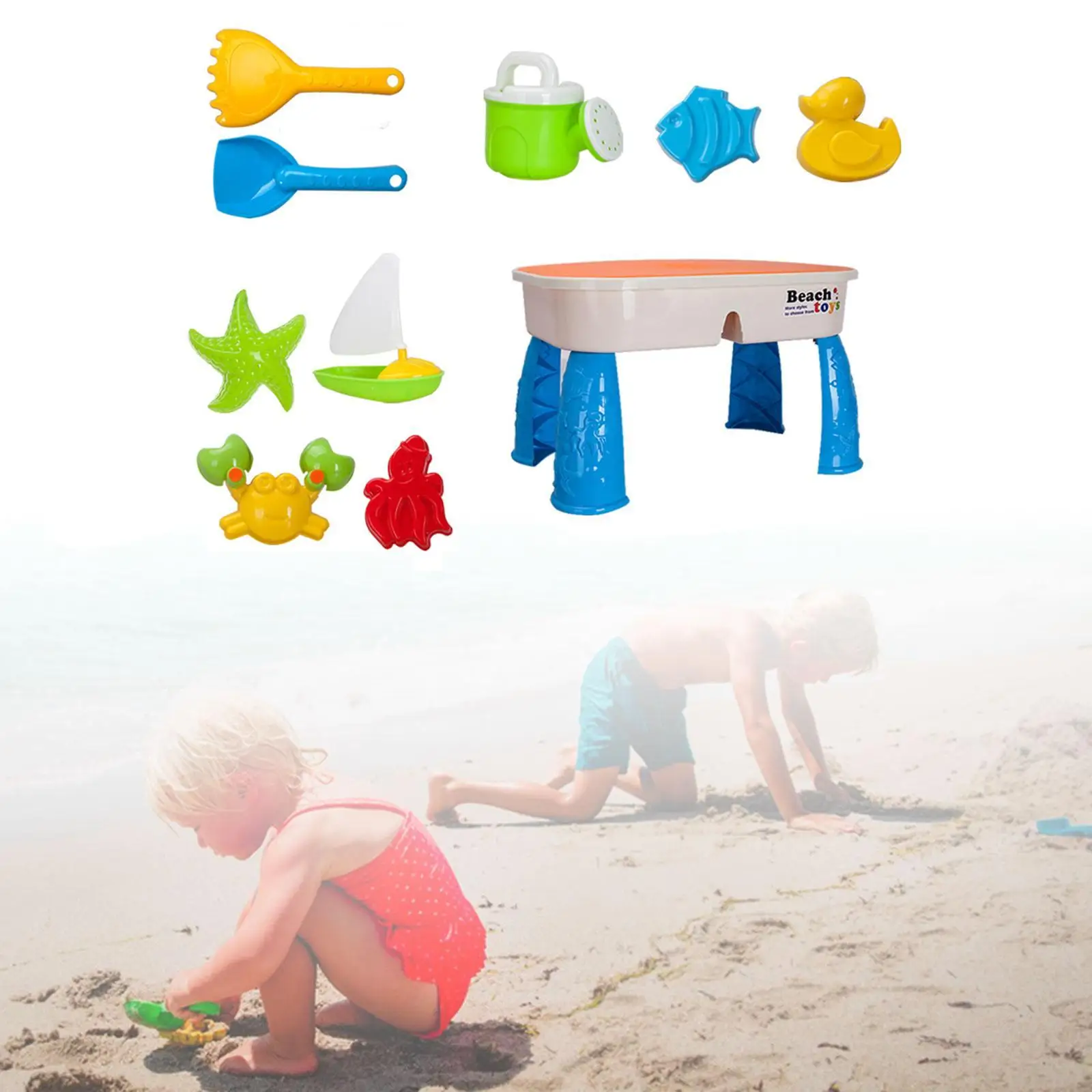

Kids Sand Water Table Toys Versatile Fun Beach Toys for Beach Summer Age 4-6