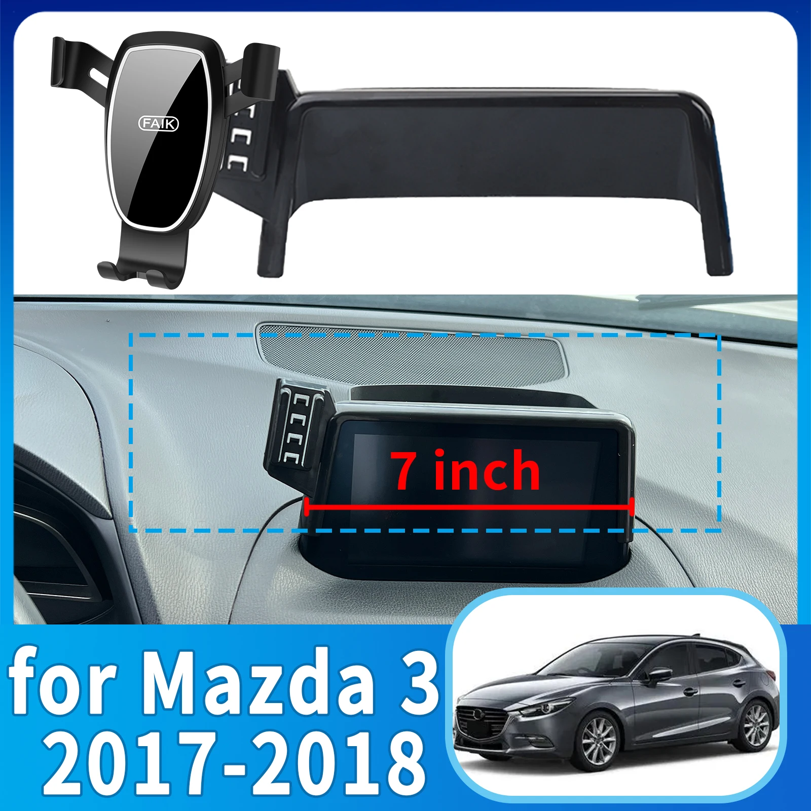 

fit for Mazda 3 Mazda3 Axela BM BN 2017 2018 Anti-Shake Screen Base Phone Holder Mount Stand ​​ Dedicated Car​​ accessoires