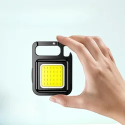 Mini Cob llavero de luz multifuncional, 3 modos, luces Led de trabajo de bolsillo, linterna portátil, lámparas sacacorchos para acampar al aire libre