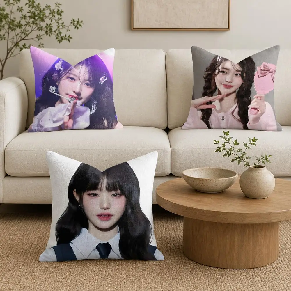 Kpop Korean Singer J-Jang W-Won-young Cushion Cover Organic Linen Square Pillow Case Durable Non-Allergenic And Kind To Skin