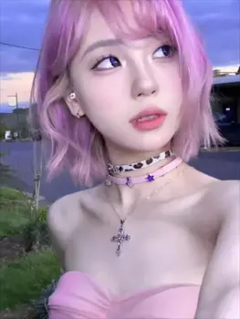 男女情侶復古哥德風大十字架吊墜項鍊,Y2K風格鋯石粉紫色頸鍊 10 最佳銷售 男士十字架吊墜 - №5