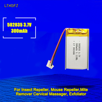502035 Lipo Batteries 300mAh 3.7V Rechargeable Lithium Battery Insect Repeller Mouse Repeller Mite Remover Cervical Massager