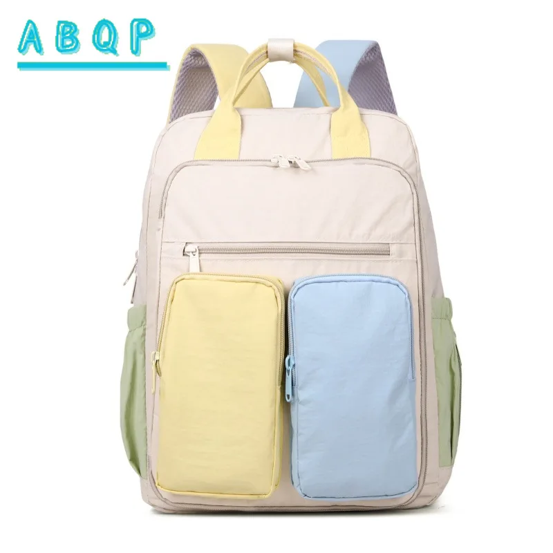 Diaper Bag Backpack Luxury Brand Personalized Fashion Baby Diaper Bag Large Capacity Splicing Color Multi-functional Baby Bag