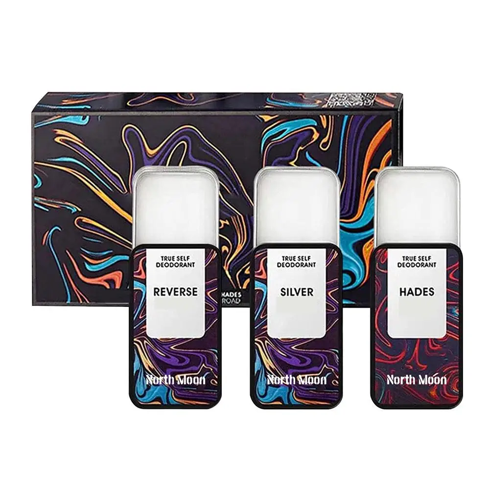 Juego de Perfume portátil para mujeres y hombres, bálsamo fresco Natural, desodorante de larga duración, antitranspirante corporal, París inverso, 3 piezas