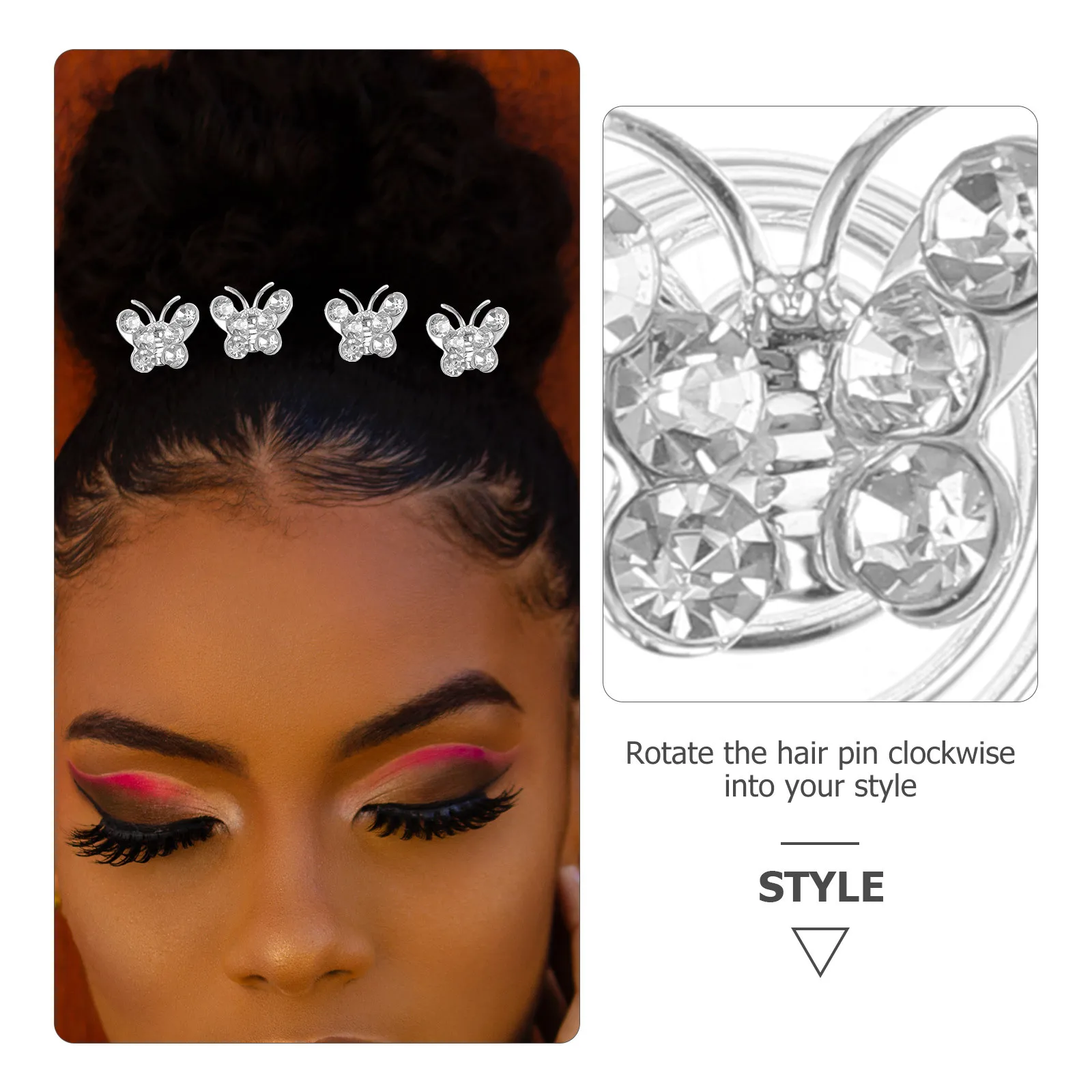 

Rhinestone Spiral Hair Pin Set 36 Pieces Mini Clips for Women Long Hair Styles Wedding Bridal Prom Decor Accessories