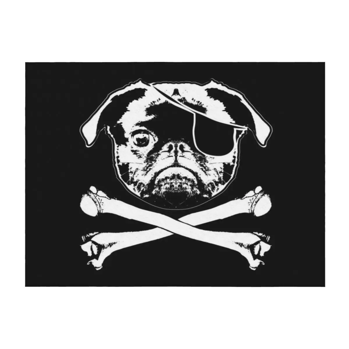

Jolly Pugger Pirate Pug Throw Blanket Retros valentine gift ideas christmas gifts Flannel Fabric Blankets