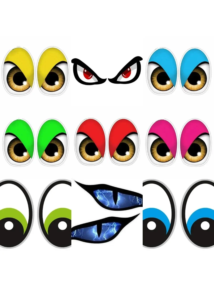 AliExpress NONE Evil Eyes Color Creative PVC Waterproof Stickers Accessories for Decorate Car Van Window Bicycle Room Table Motorcycle Off-road