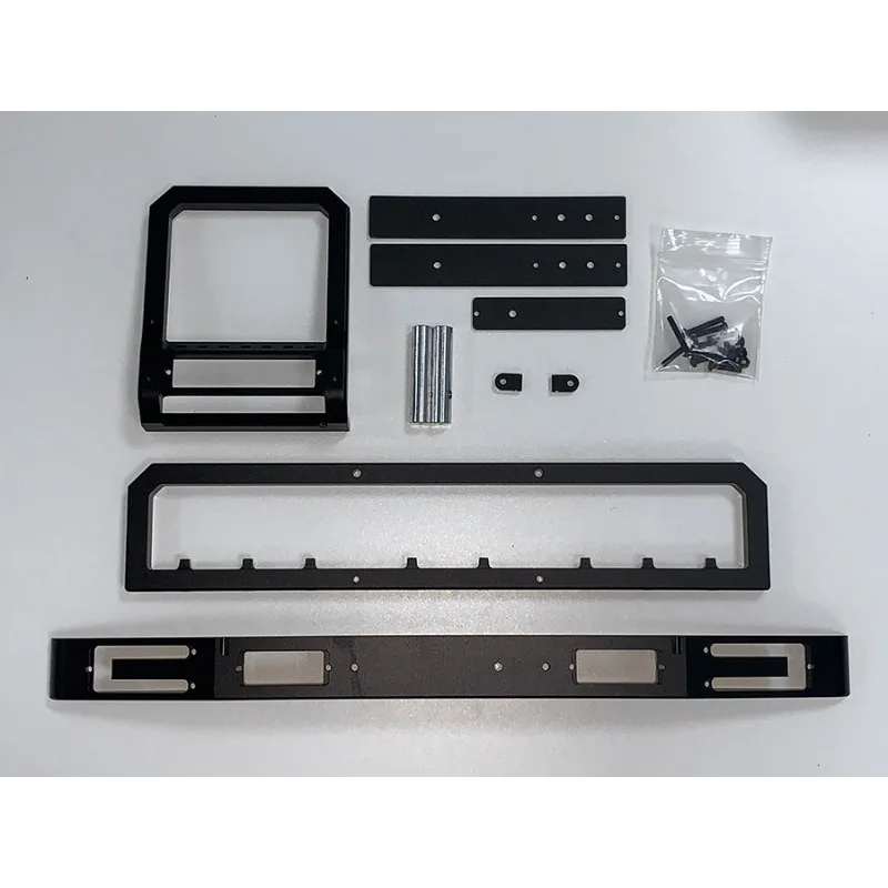 المصد الأمامي المعدني من سبائك الألومنيوم مع أضواء الضباب LED لـ CROSSRC EMO XX XXL 1/6 مقياس RC ملحقات ترقية السيارة الزاحفة للصخور