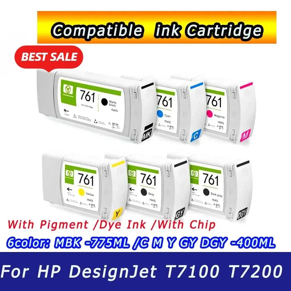 

HP761 Printer Cartridge Ink Cartridges With Pigment Ink For HP 761 Replacement Ink Cartridges Full For HP DesignJet T7100 T7200