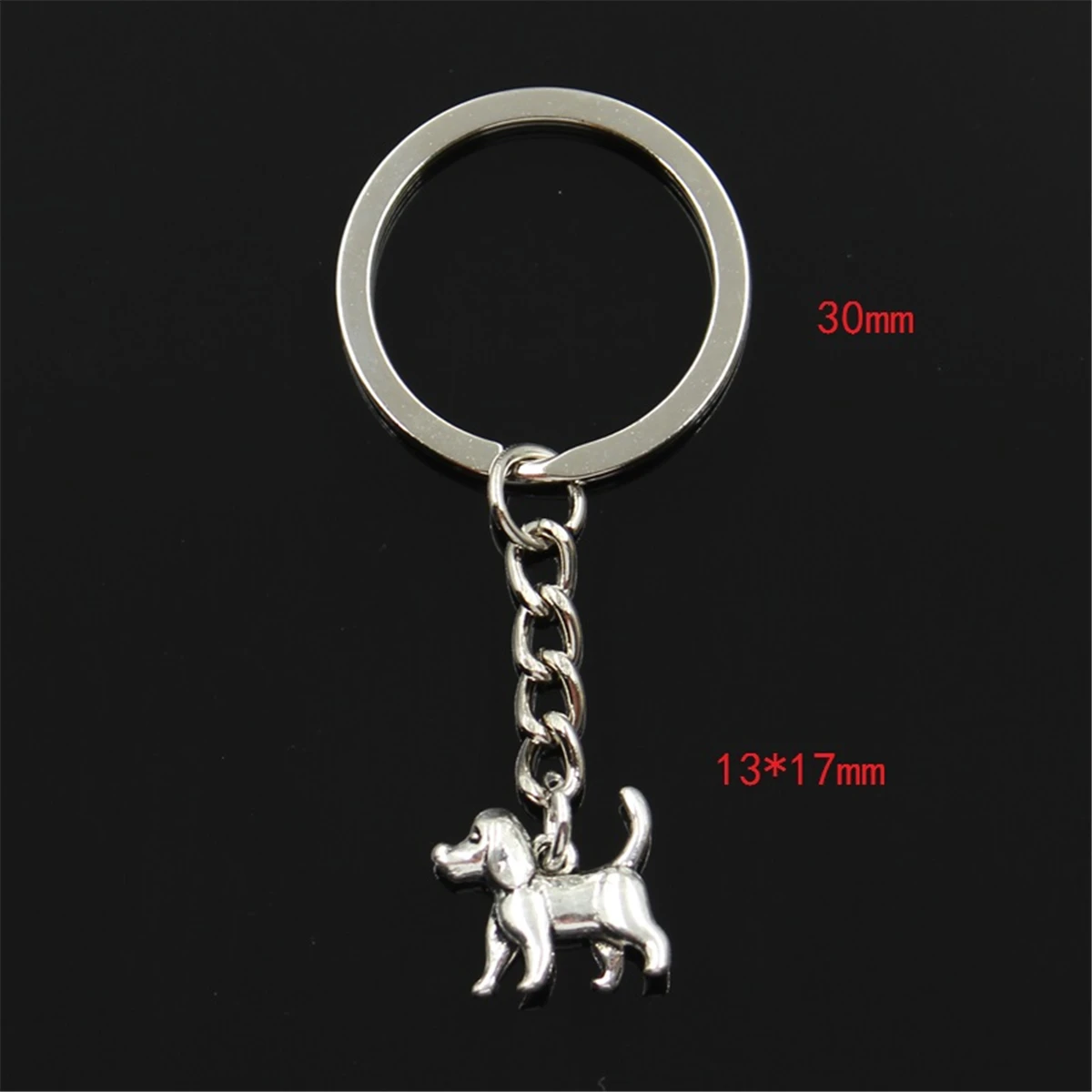 Fashion Keychain 13x17mm Lovely Dog Silver Color Pendants DIY Men Jewelry Car Key Chain Ring Holder Souvenir For Gift