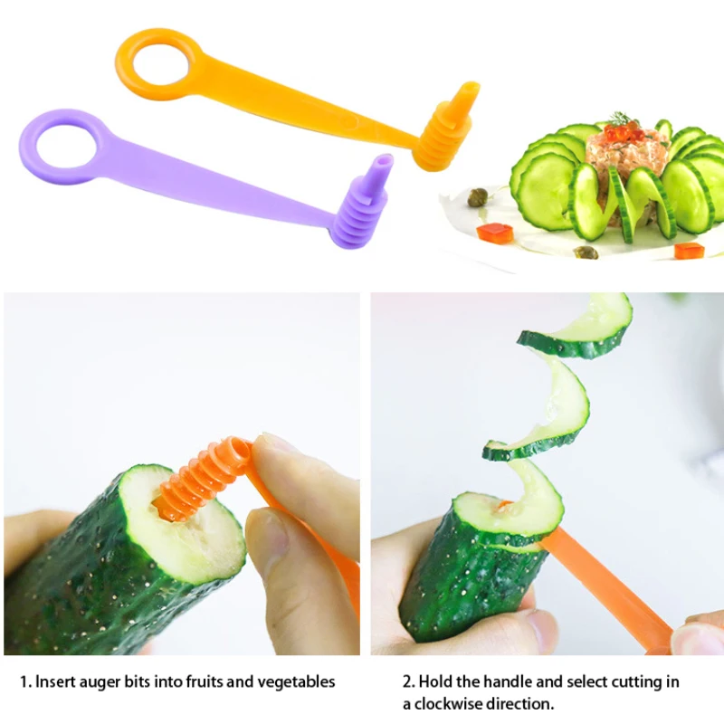 1Pcs Slicer Vegetable Fruit Slicer Manual Spiral Screw Slicer Potato Carrot Cucumber Cutting Device Fries Cut Kitchen Gadgets