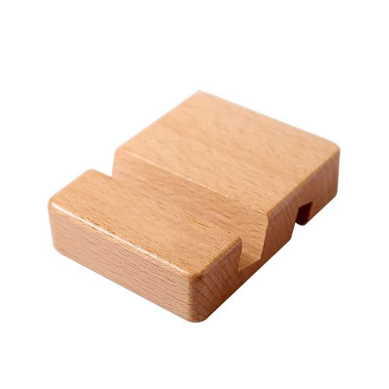 High Quality Simple Universal Portable Solid Wood Cell Phone Racks Desk Stand Wooden Holder for Mobile Phone Tablet Accessories