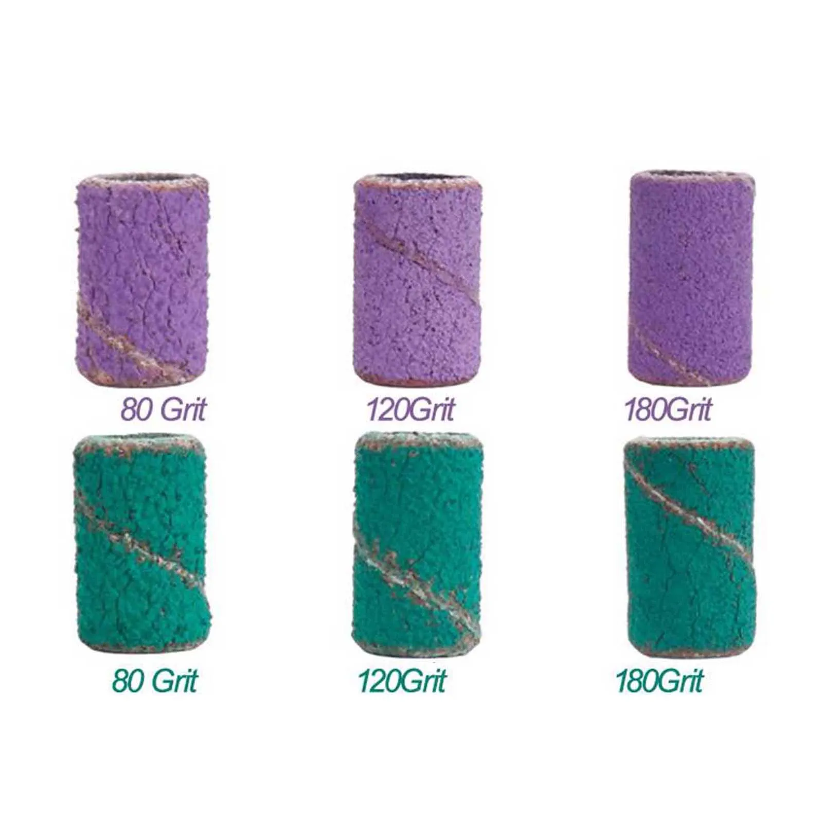 Fasce abrasive da 100 pezzi Cerchio di sabbia professionale per punta da trapano per unghie Lima a grana Set di pezzi di levigatura Strumenti per la cura del manicure