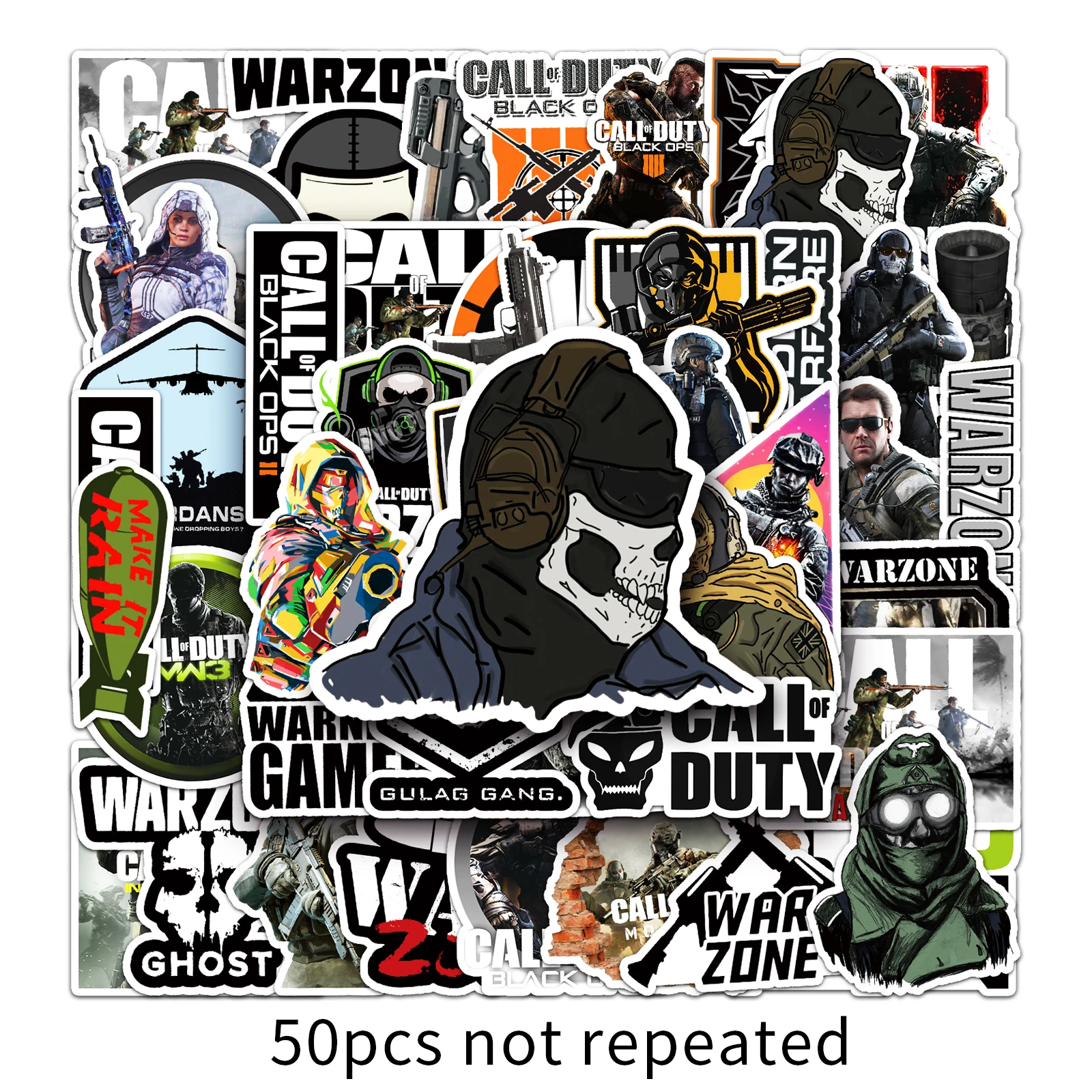 10/30/50PCS Cool Call of Duty COD Stickers Graffiti Decal Phone Suitcase Laptop Skateboard PVC DIY Classic Toy Decoration Gift