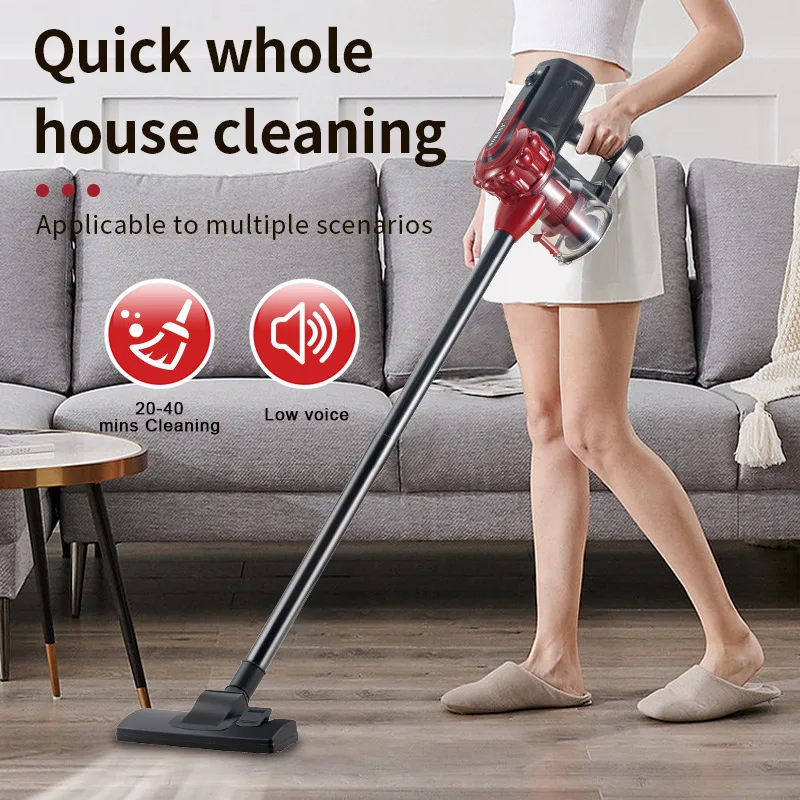 2000W Ultra-Light Vacuum Cleaner Houselin Powerful Suction for Carpet Hard Floor Hair Deep Cleaning with Replaceable Brush Head