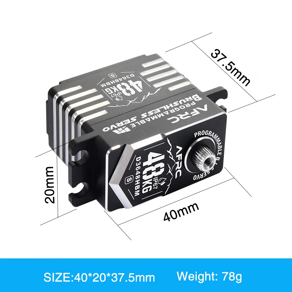 2 Stück Hochdrehmoment AFRC Programmierbares Smart Brushless Servo Kit für 1/5 1/8 Maßstab RC Autos On/Off Road 42KG 25KG 48KG – Detail 17
