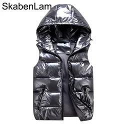 Vest for Boy Children Hooded Warm Outerwear Kids Glossy Coat Baby Girl Sleeveless Jacket Winter Down Padded Waterproof Waistcoat