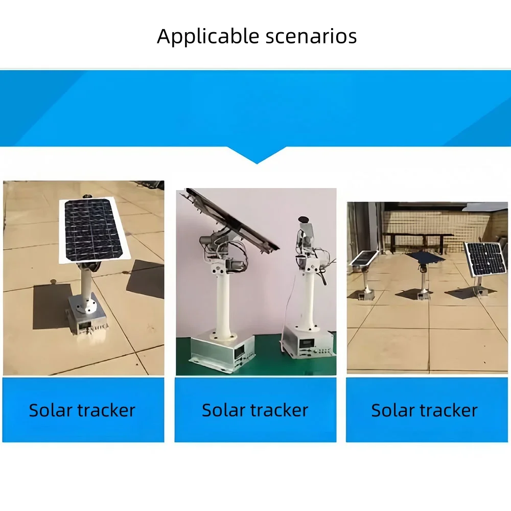 DIY DC dual axis gimbal solar tracking and monitoring robot with high load capacity and torque, all metal X-axis and Y-axis worm