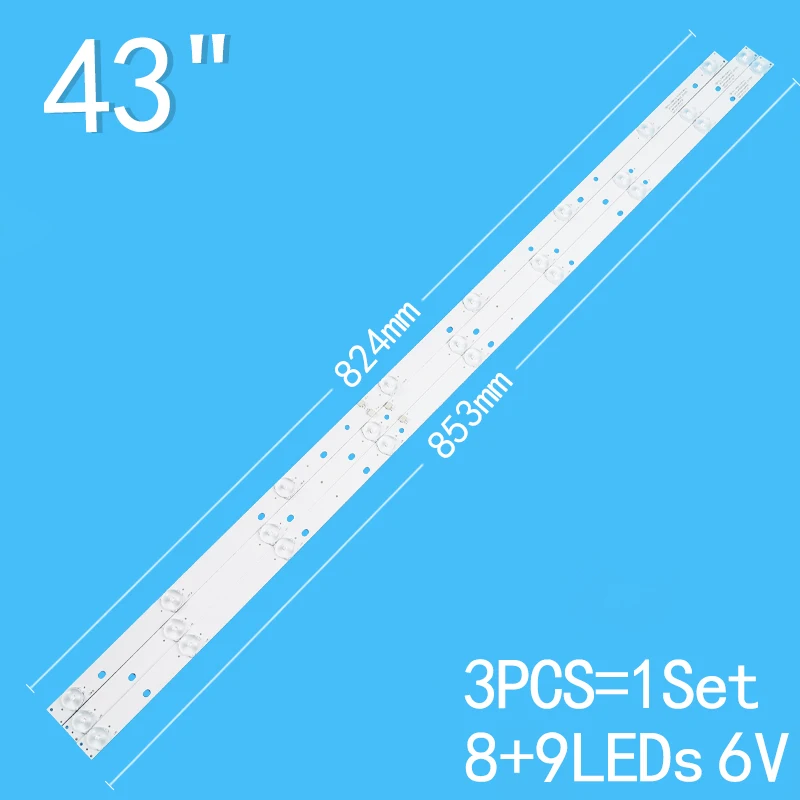 Nuevo lote de 3 unidades para TV LCD de 43 pulgadas, JS-D-JP4320-091EC/081EC E43F2000 D43-F2000/L MS-L1111-R 43L35 AKTV432, D-43SF6015BT