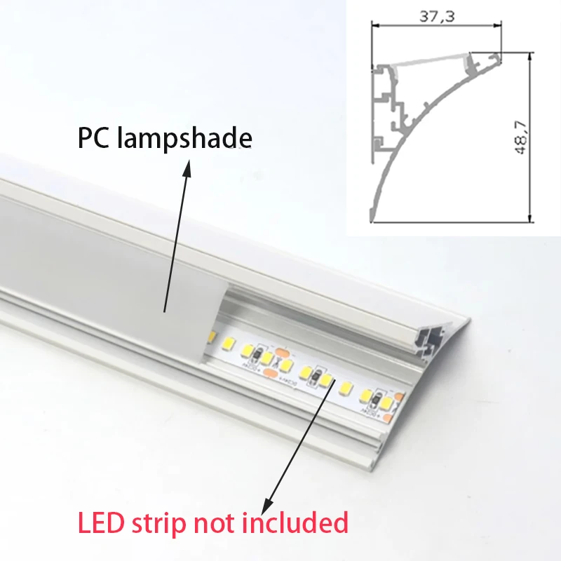 Imagem -03 - Teto Led Moldagem Lâmpada Linear Lavagem de Parede Perfil de Alumínio Canto Superior Corredor Corredor Decoração Interior Refletor