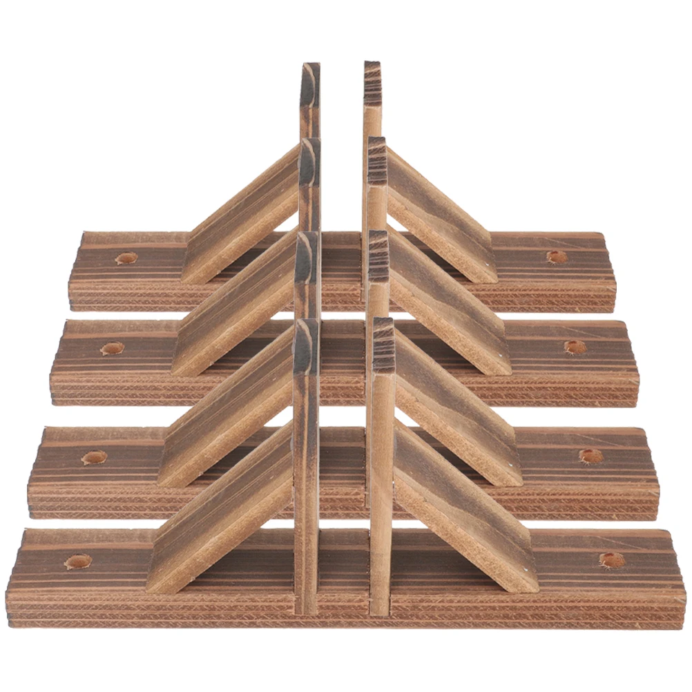 

4 Pcs Garden Edging Solid Wood Fence Accessories Bracket Wooden Fences Base Kit Baby