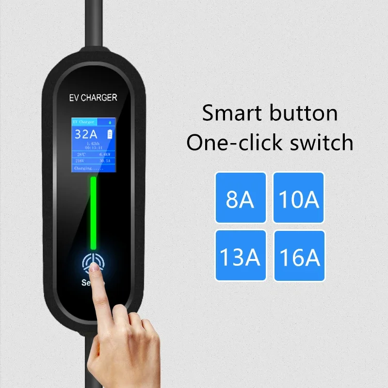 New Portable EV Charger Type 2 Type 1 GBT 3.6KW 16A EV Charging Cable IEC62196-2 SAE J1772 Electric Car Charger Wallbox EVSE