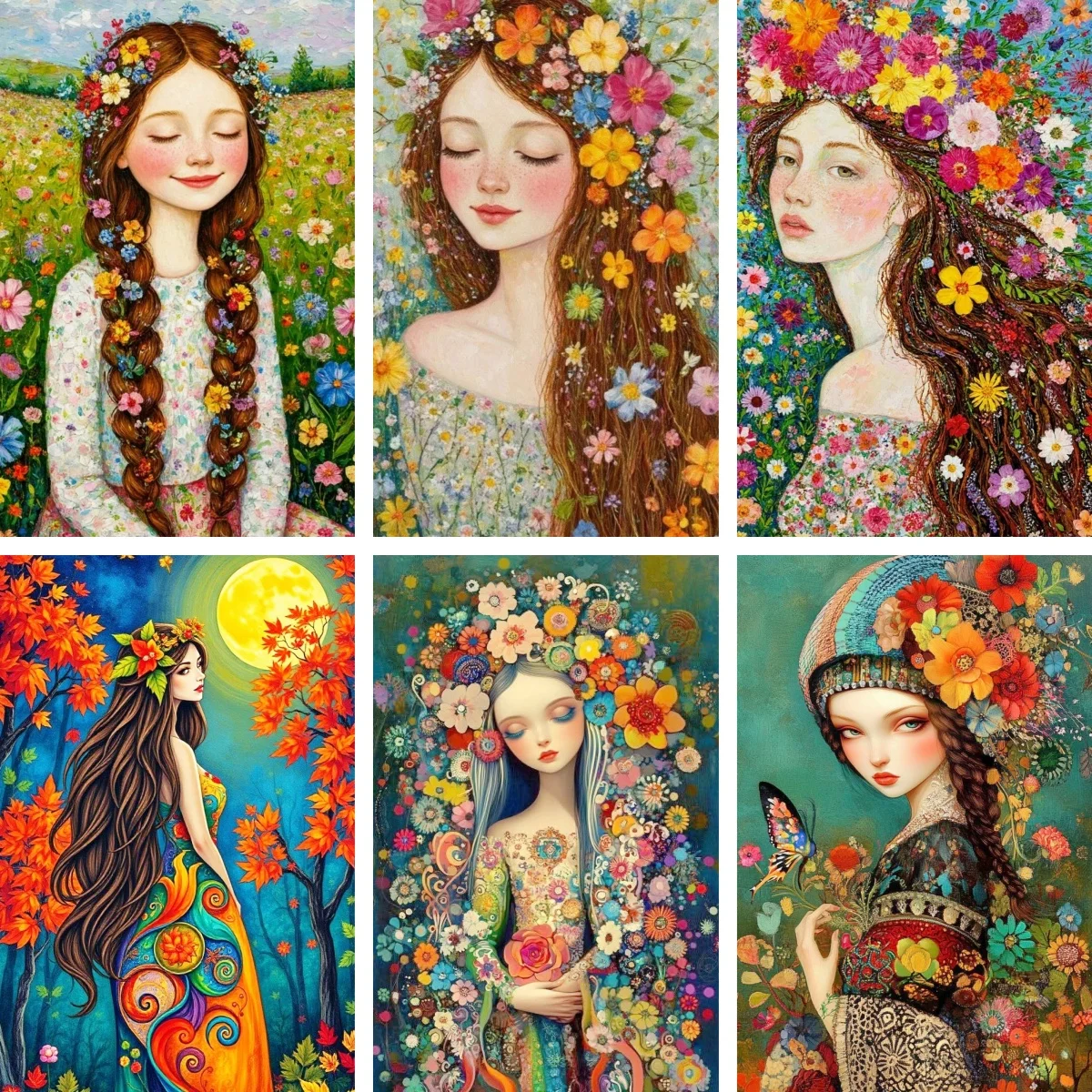 Photo Mosaic Print - 5d diy diamante mosaico belas senhoras