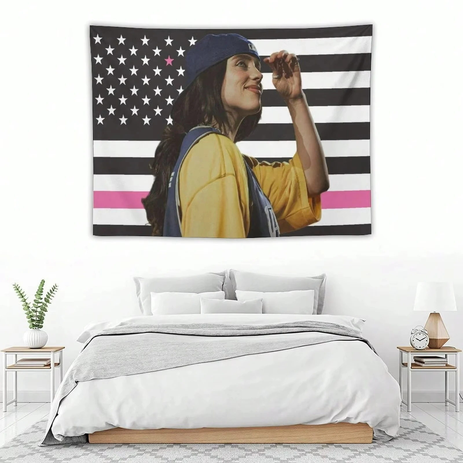 

1 шт. гобелен с американским флагом в стиле Билли Айлиш, прочный, для декора стен в общежитии, подарок для вечеринки, украшение для стен