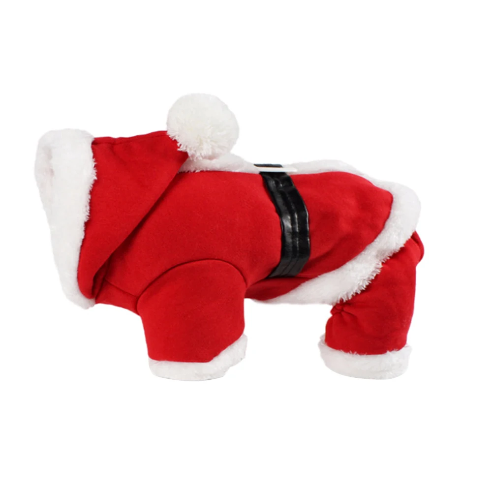 

Fleece Lined Dog Coat Warm Pet Suit Cotton Clothes Christmas Occasion Party Clothing Fashion Santa Design Durable