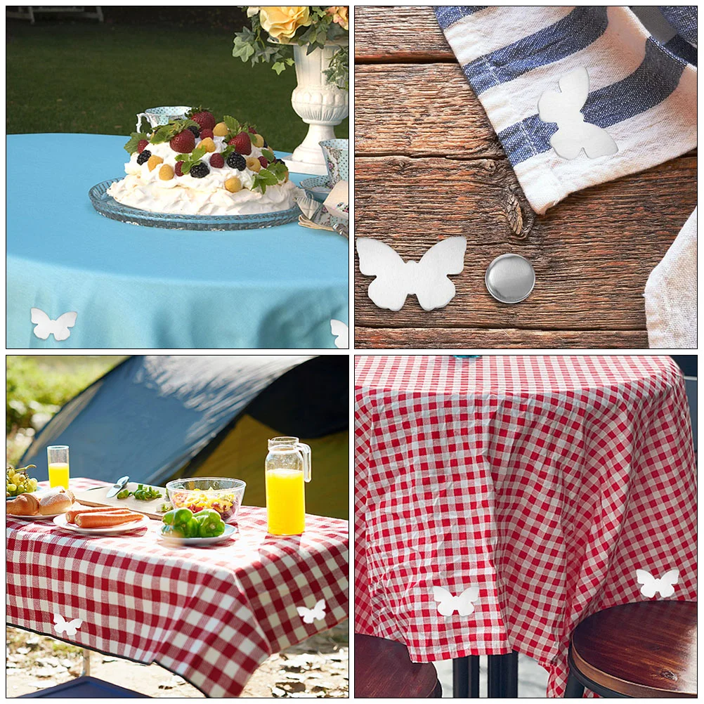 Table Cloth Clamps Round Tablecloth Magnetic Dining Pendant Decor Fixator Outdoor Covers Silver