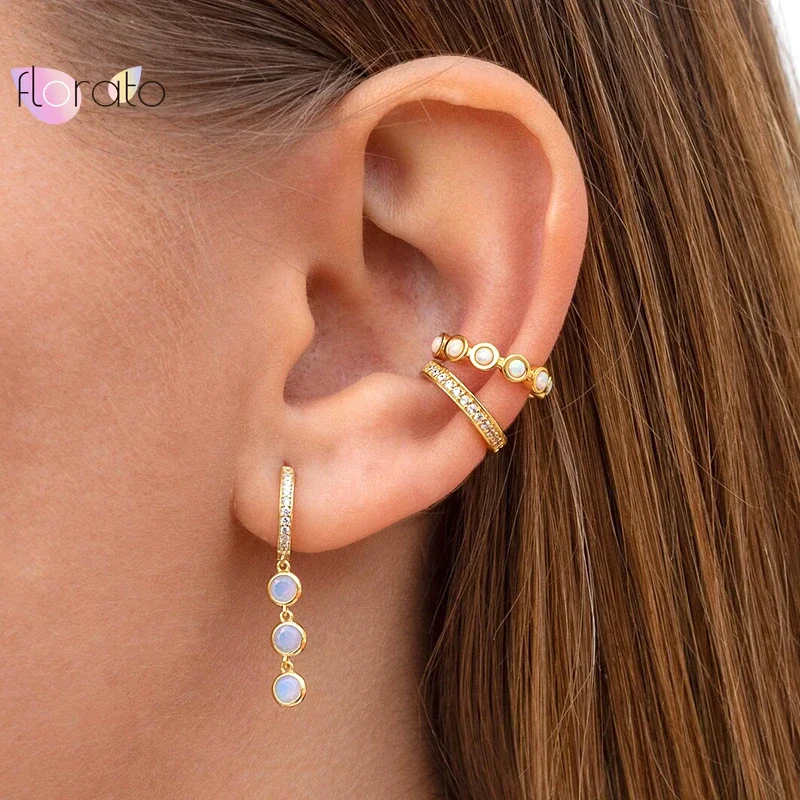 Pendientes de aro de Plata de Ley 925 para mujer, aretes largos con cadena de cristal de varias formas, exquisitos accesorios de joyería de fiesta de gama alta