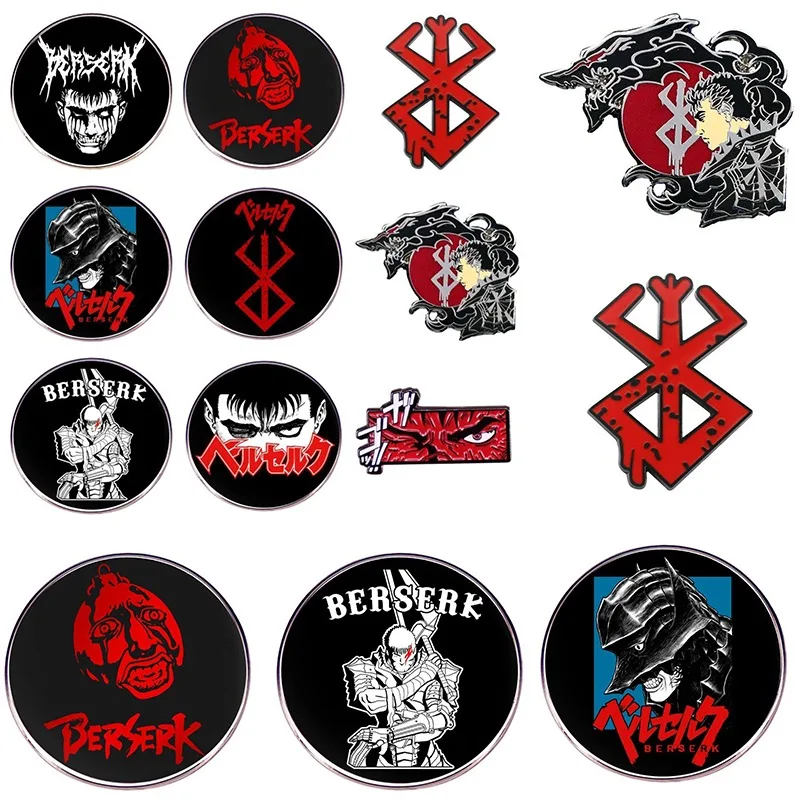 Berserk guts broche infantil crachá anime personagem menino roupas decoração pino liga de metal acessório presentes de aniversário