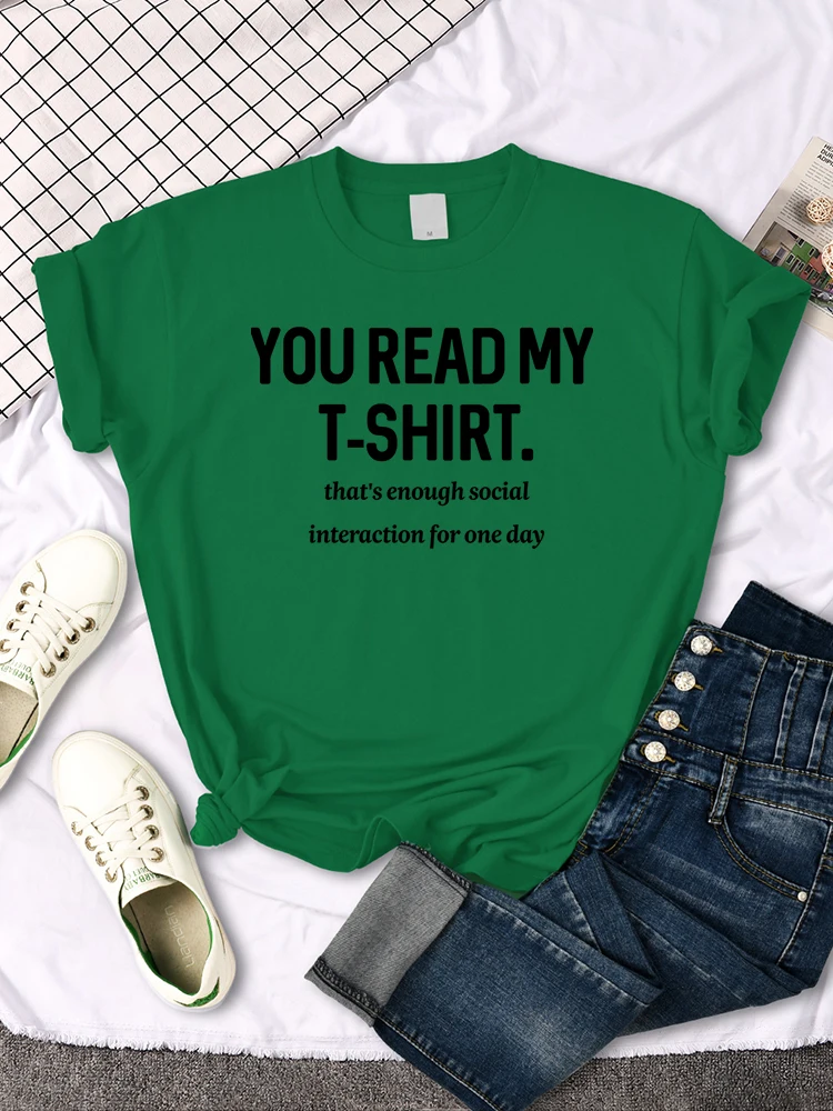 You Read My T-Shirt T-Shirt Round Neck Creativity Tee Shirts Casual Essential T-Shirts Fashion Trend Comfortablewomen Tshirts