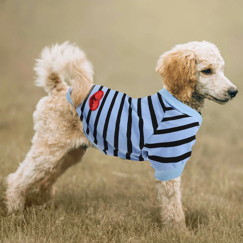 

Dog T-shirt Breathable Pet Shirts Cooling Cute Blue Decorative Comfortable Clothes
