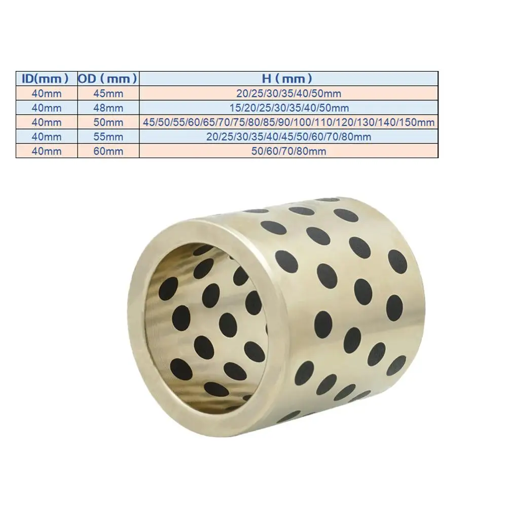 1PC JDB 40mm  MPBZ linear graphite copper set bearing copper bushing oil self-lubricating MPBZU bearing