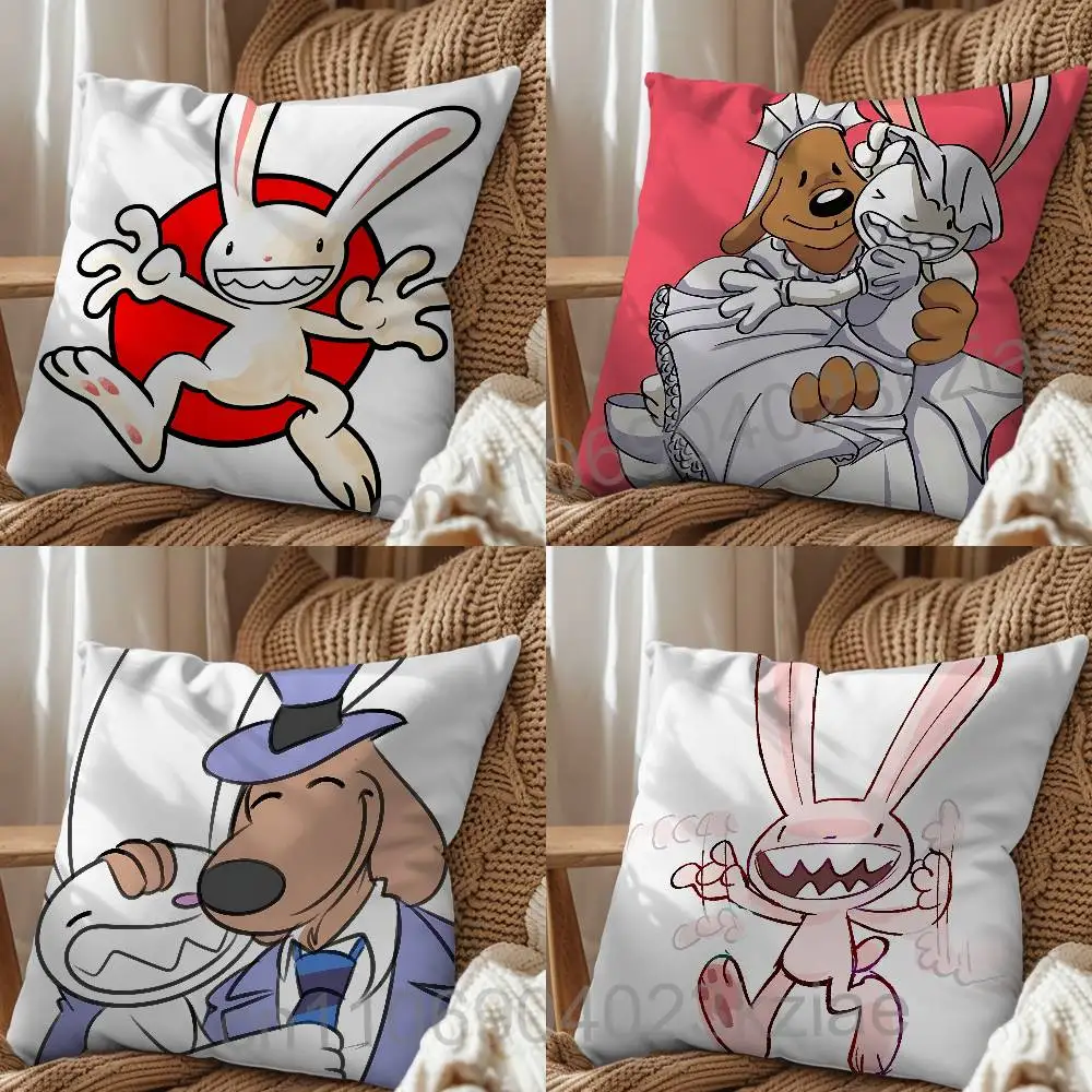 Animation cartoons Sam and Max Pillow Case Pillow Case Living Room Sofa Cushion Cover Suitable For Home Bedroom Room Decoration