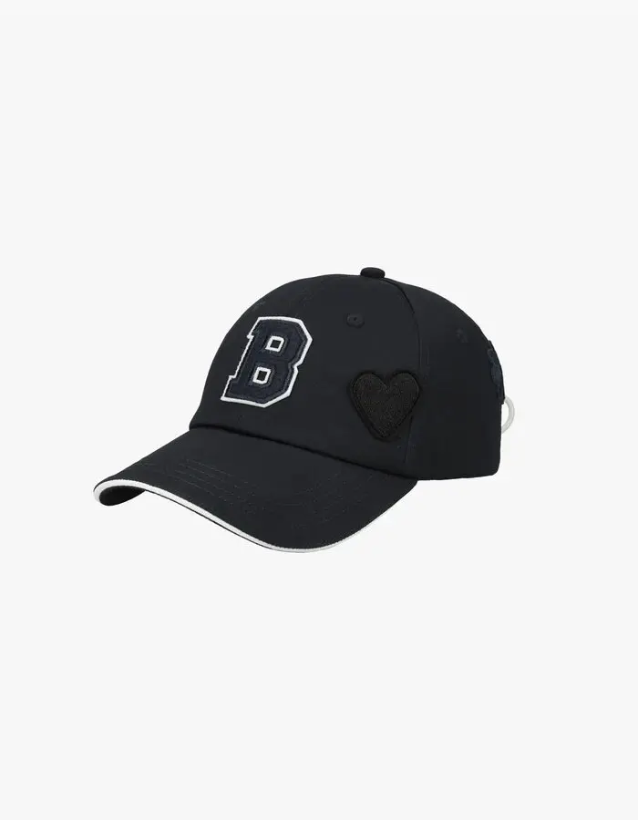 Women's B Letter Embroidered Baseball Cap Heart Detail Adjustable Cotton Curved Brim Casual Japanese Style Hat