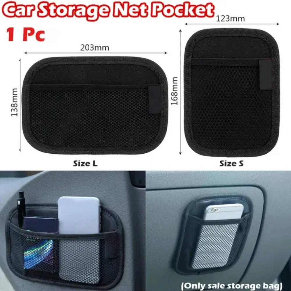 

1 Pc Oxford Fabric Car Storage Net Bag Automotive Pasted Pocket Multi-use Car Seat Back Organizer Stowing Tidying Nets