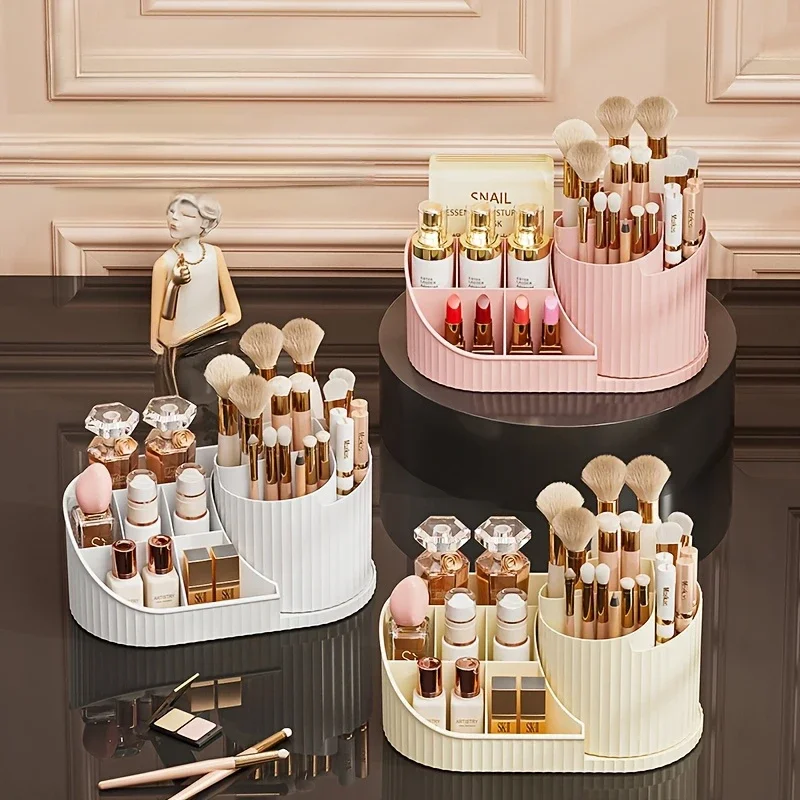 

25 360°Rotatable Cosmetic Organizer Lipstick, Makeup Brush Organizer, Desktop Cosmetic Display Cabinet Suitable for Living Room,
