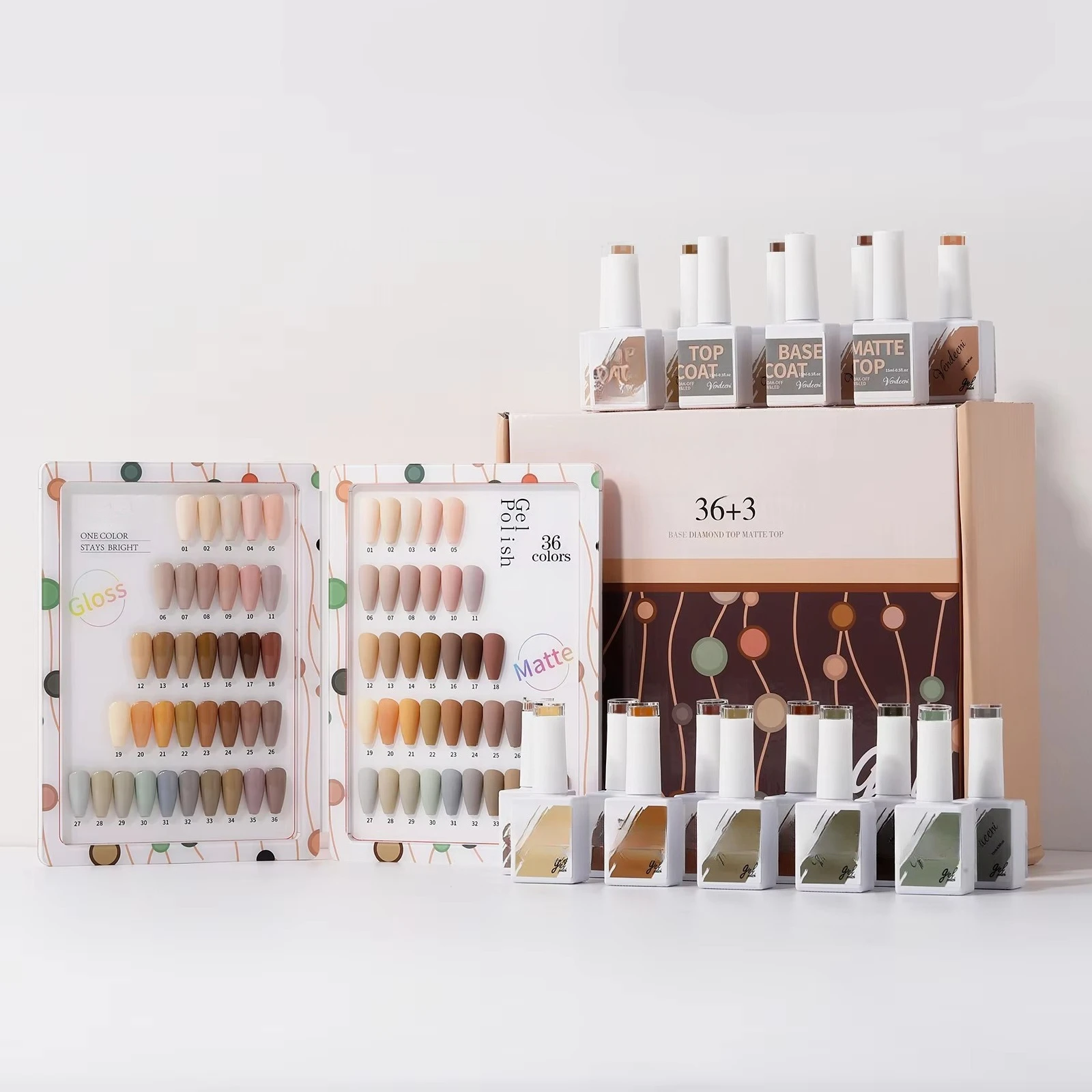 Color Polish Wholesale Gel Polish Kit Brown Color Set OEM Private Label Non Toxic Supplies Salon Nail Polish