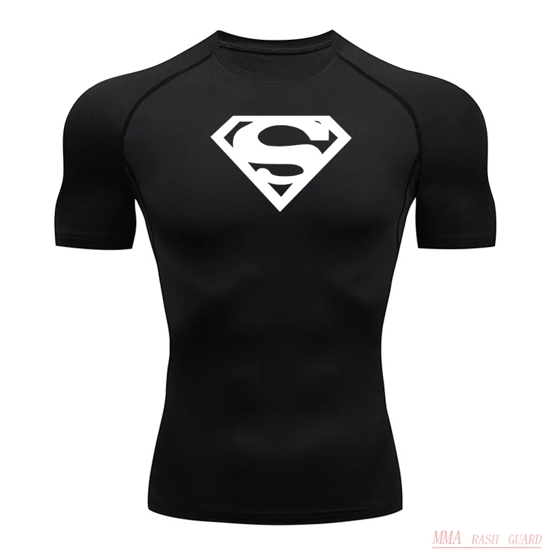 Compression Shirt Running T Shirt Men Summer Sports Top Gym Wear Workout Dry Breathable Activewear Fitness Muscle Shirt 4XL