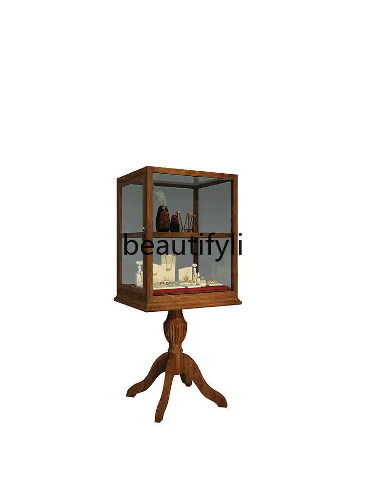 

American retro medieval jewelry counter jewelry display case display case museum jade exhibition glass middle island cabinet