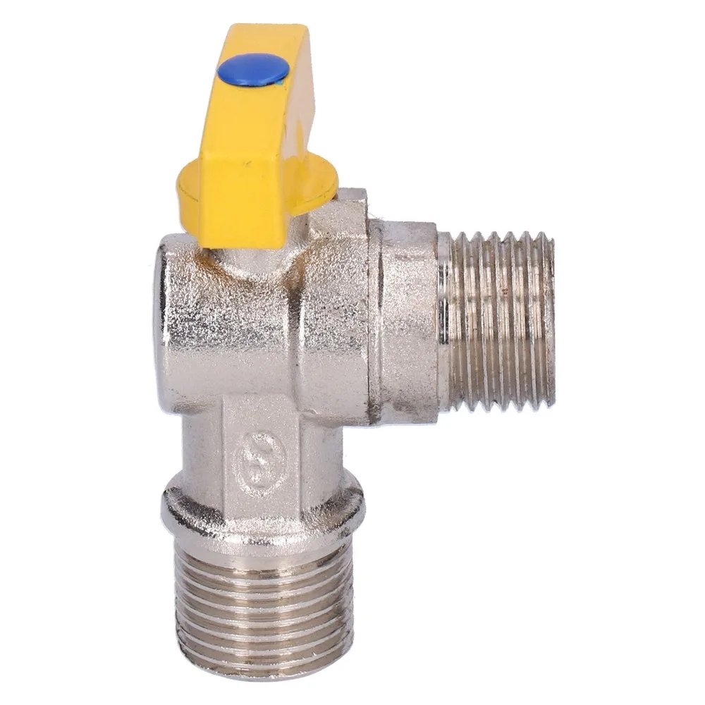Durable Brass Gas Angle Valve Electroplated Finish 90 Degree Angle Shut Off Valve Quick Opening Compact Elbow Valve Home Kitchen