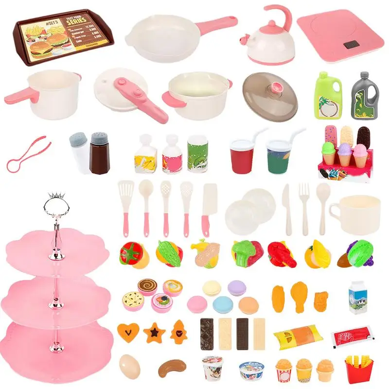 

Play Kitchen Accessories Preschool Learning Activities Game Interactive Learning Play Kitchen Toys Pretend Food Set For Kids