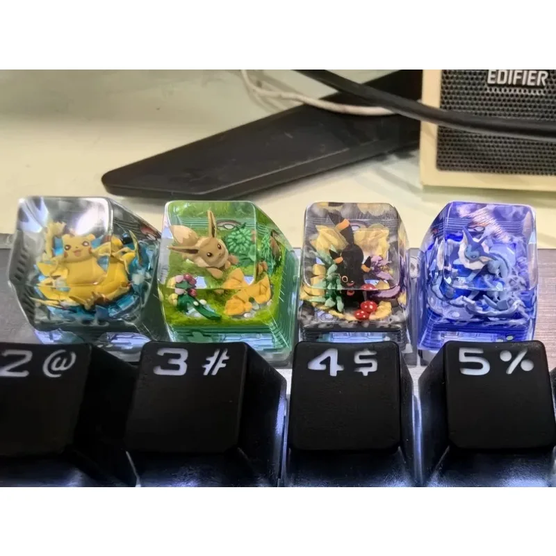 1pcs-pokemon-resin-keycaps-anime-customized-eevee-8-evolutionary-forms-mechanical-keyboard-key-cap-accessories-cute-holiday-gift